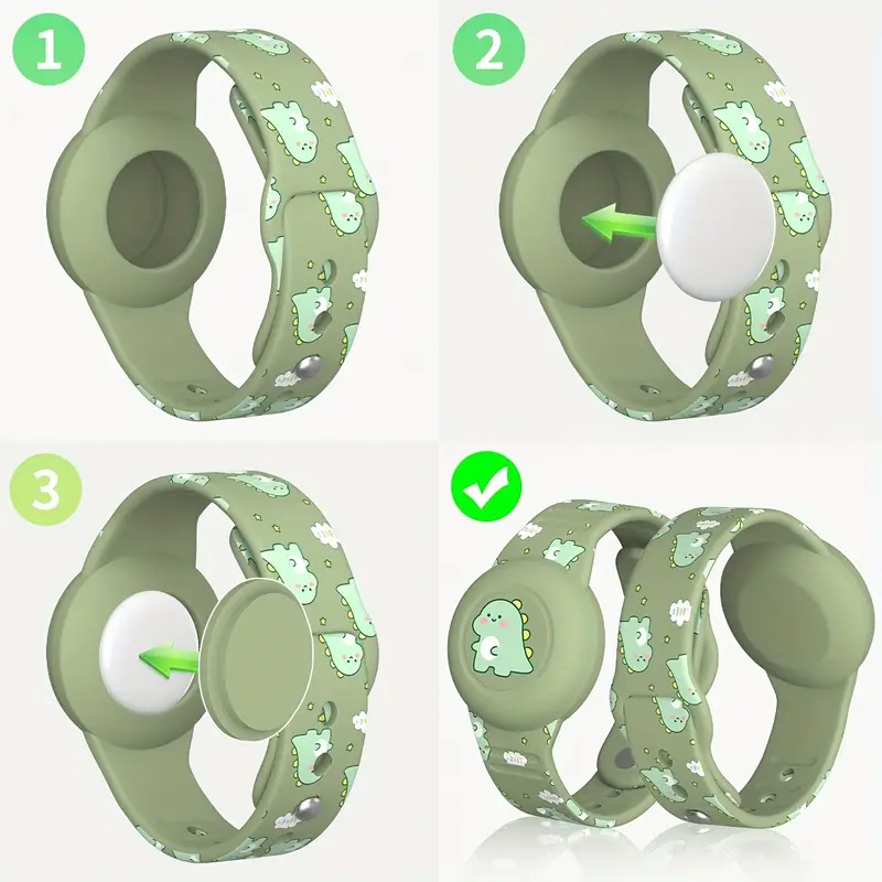 Airtag Armband for Children - DinoTrack-Green-State of Style