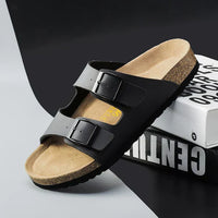 Airy & Comfortable Men's Leather Sandals with Adjustable Straps – Matteo-Black-3.5-State of Style