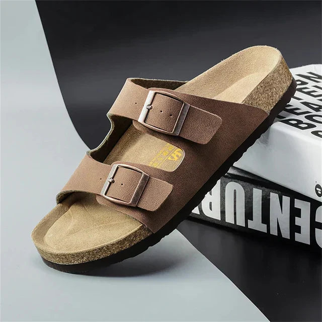 Airy & Comfortable Men's Leather Sandals with Adjustable Straps – Matteo-Brown-3.5-State of Style