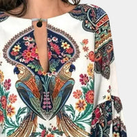 Airy ladies' summer blouse with floral print – Isabelle-Yellow-XS-State of Style