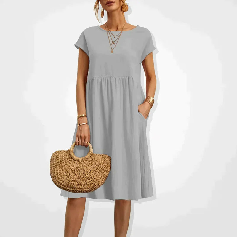 Airy linen dress - Elodie-Gray-S-State of Style