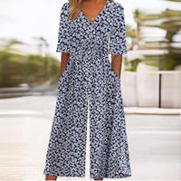 Airy & stylish women’s jumpsuit with wide leg – Elina-Navy blue-S-State of Style