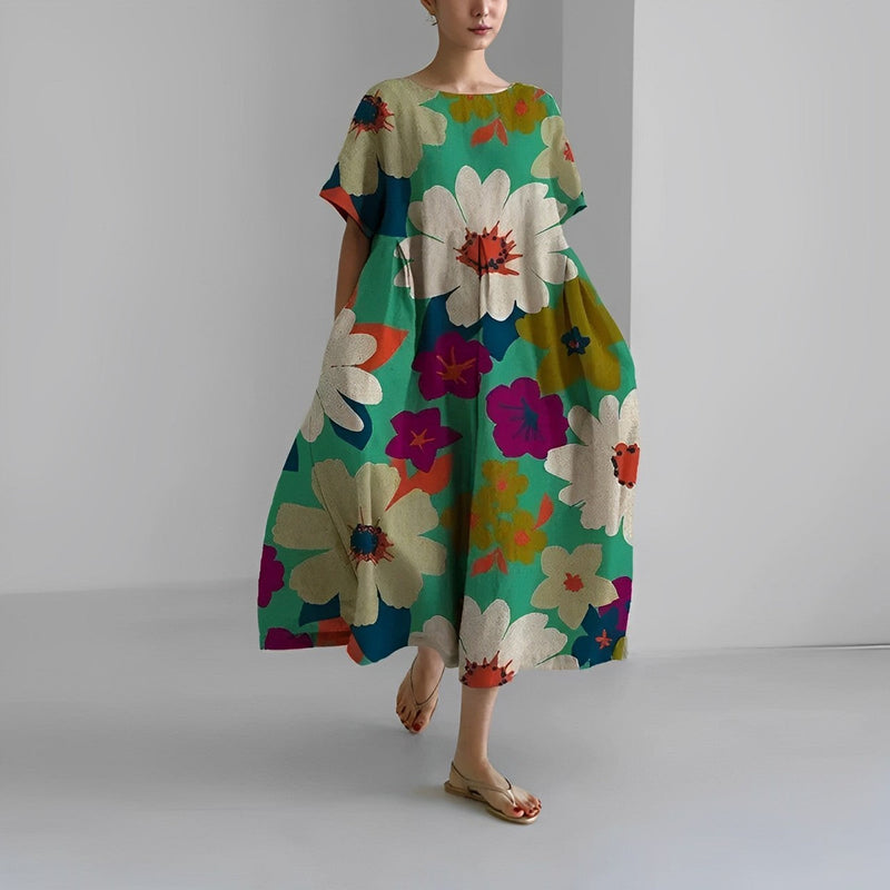 Airy summer maxi dress with waist accent - Clara-Green-S-State of Style