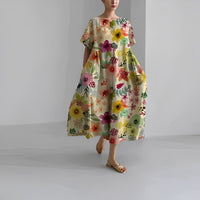 Airy summer maxi dress with waist accent - Clara-Multicoloured-S-State of Style