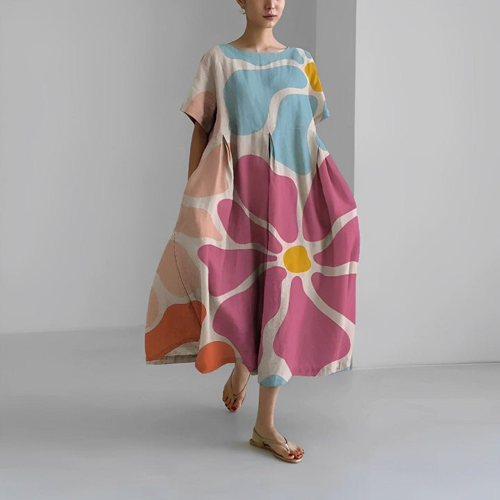 Airy summer maxi dress with waist accent - Clara-Pink-S-State of Style