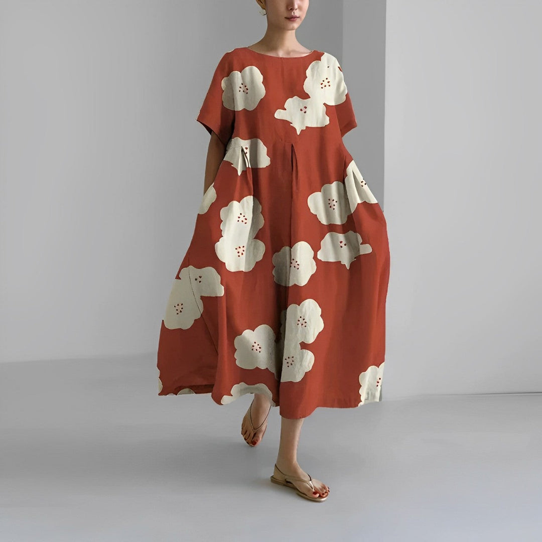 Airy summer maxi dress with waist accent - Clara-Red-S-State of Style