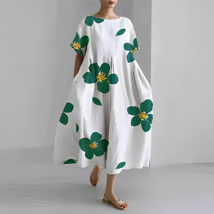 Airy summer maxi dress with waist accent - Clara-White-S-State of Style