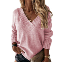 Airy V-Neck Knit Jumper - Isabelle-Pink-S-State of Style