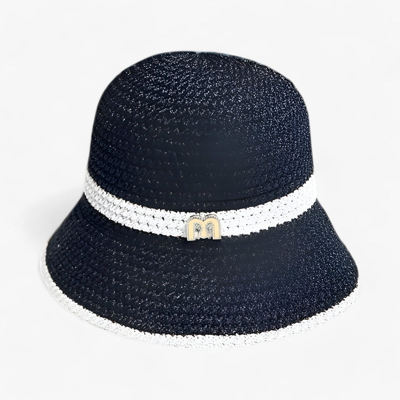 Airy women's summer hat with a wide brim – BreezeShade Isla-Black-State of Style