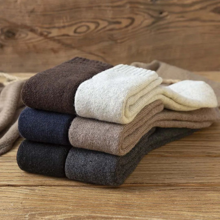 Alexis Traditional Socks – 3-Pack Warm Wool Knee-High Retro Socks-Dark Grey-State of Style