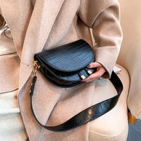 Alice Traditional Bag – Retro Croc-Embossed PU Leather Crossbody Bag-State of Style