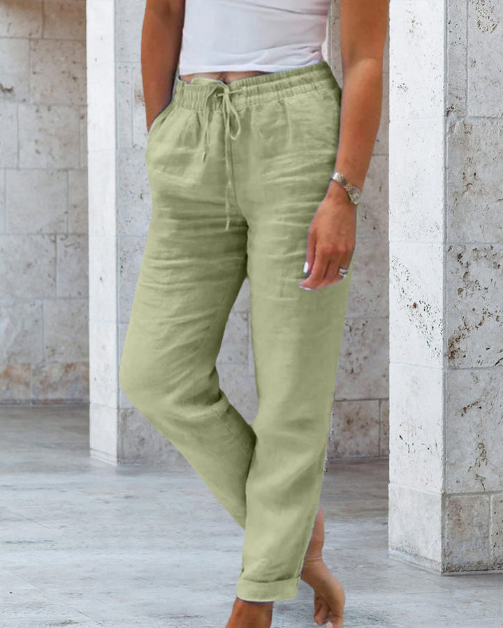 Alison’s Relaxed Linen Pants-Green-S-State of Style