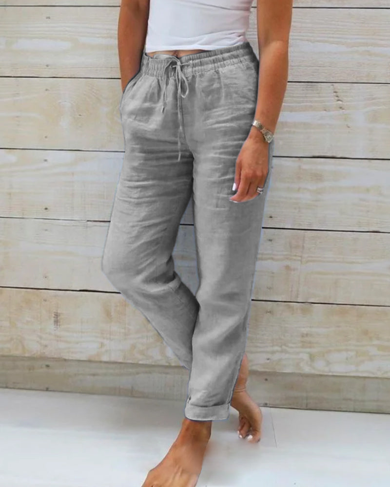 Alison’s Relaxed Linen Pants-Grey-S-State of Style