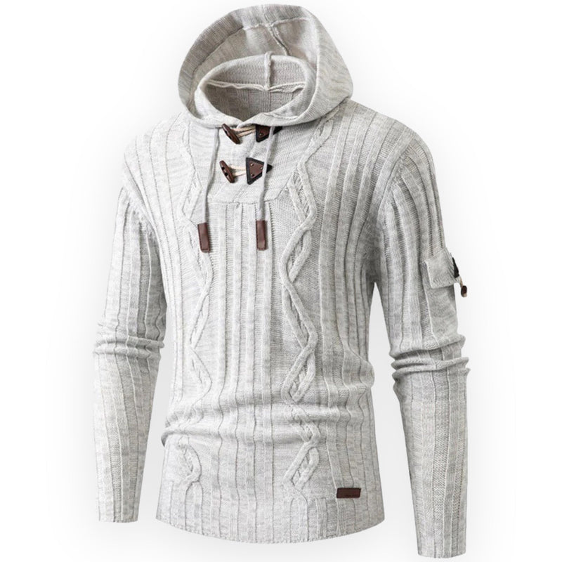 AlpineTrail Men's Stylish Warm Fleece Hoodie-White-S-State of Style