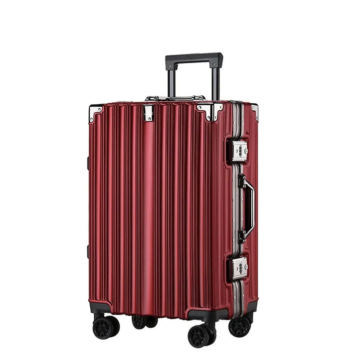 Aluminium frame hard shell suitcase – Geneva-Red-S (38 L)-State of Style
