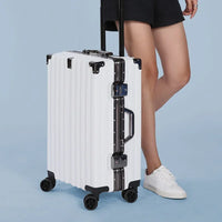 Aluminium frame hard shell suitcase – Geneva-White-S (38 L)-State of Style