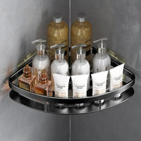 Aluminium Wall Shelf for Bathroom Corners - Cornerix-Black-State of Style