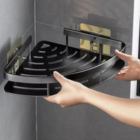 Aluminium Wall Shelf for Bathroom Corners - Cornerix-Black-State of Style