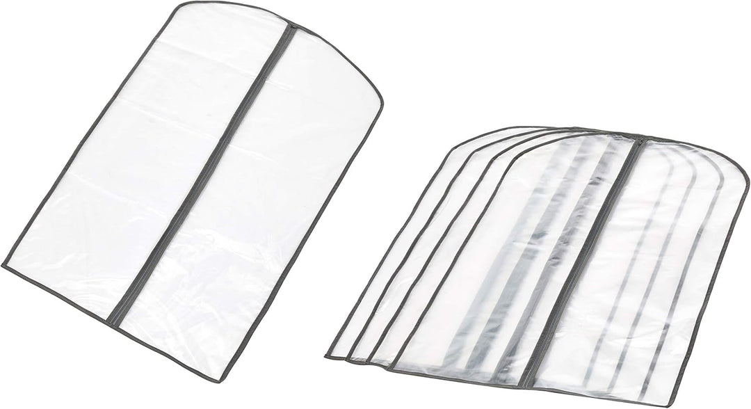 PEVA Garment Storage Bag Set – 5-Pack Dust Covers with Zipper