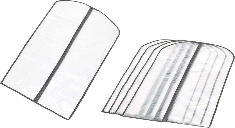 PEVA Garment Storage Bag Set – 5-Pack Dust Covers with Zipper