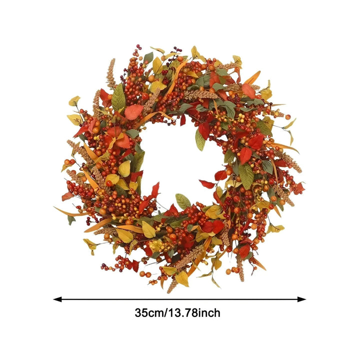 AmberLeaf Autumn Rattan Wreath-35cm-State of Style
