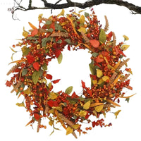 AmberLeaf Autumn Rattan Wreath-35cm-State of Style