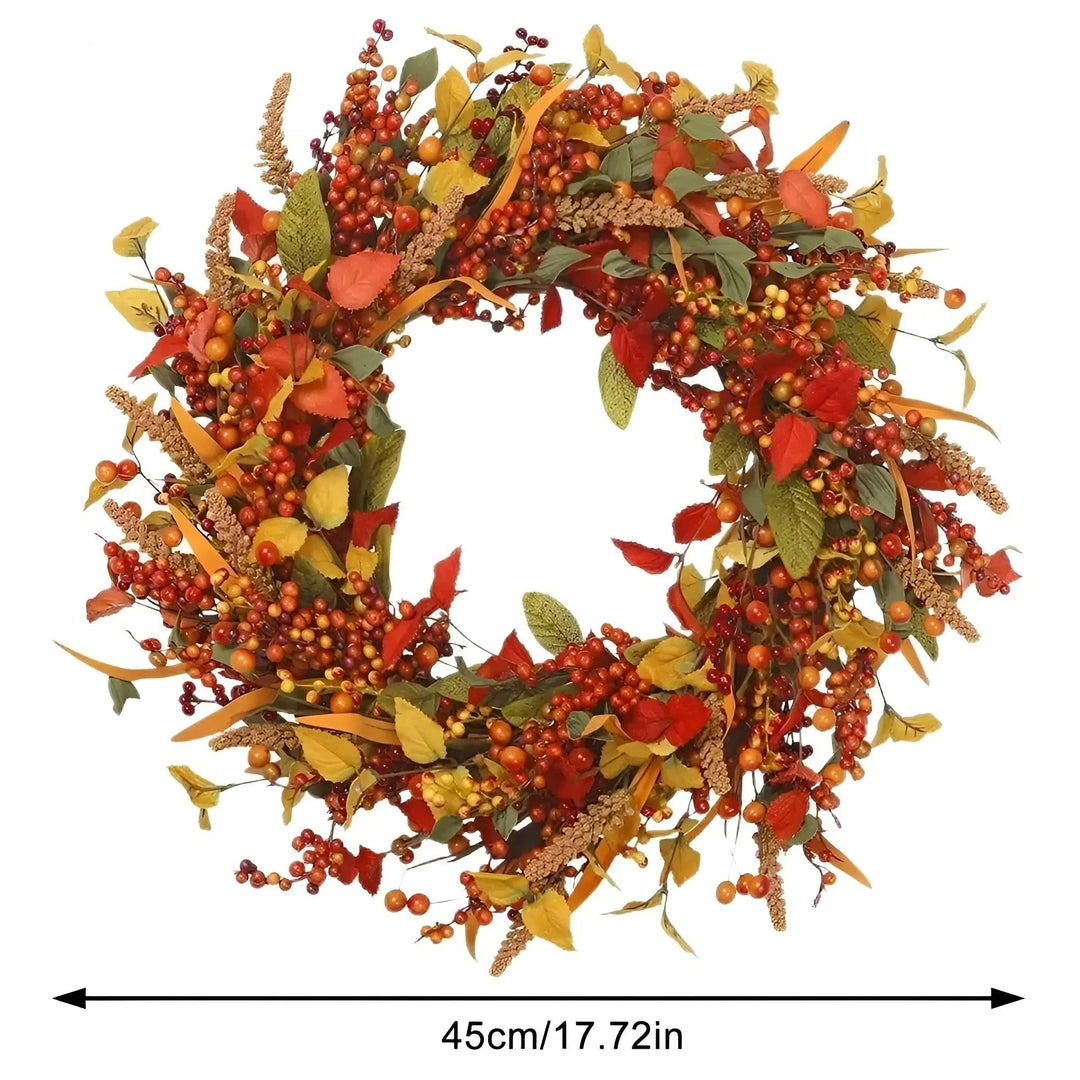 AmberLeaf Autumn Rattan Wreath-45cm-State of Style