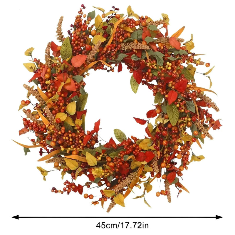 AmberLeaf Autumn Rattan Wreath-45cm-State of Style