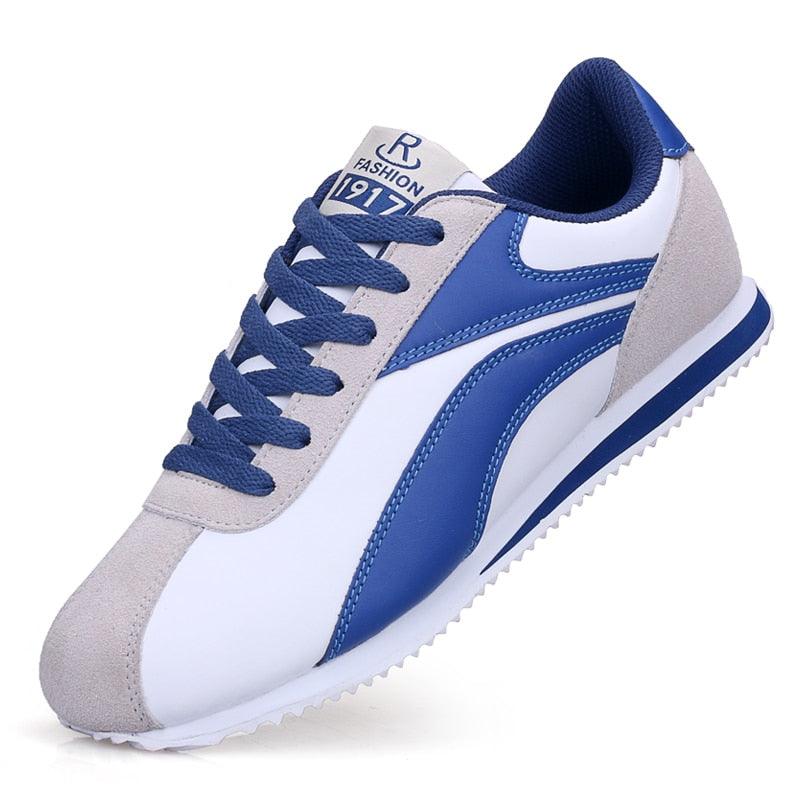 AmberSneaks – Comfortable Women's Sneakers-White and Dark Blue-6.0-State of Style