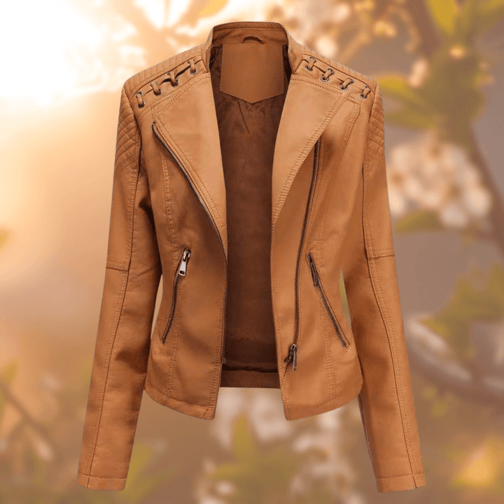 AmeliasJacket – Women's Leather Jacket-Light Brown-S-State of Style