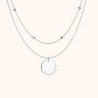 Amélie Double Medallion Necklace-Silver-State of Style