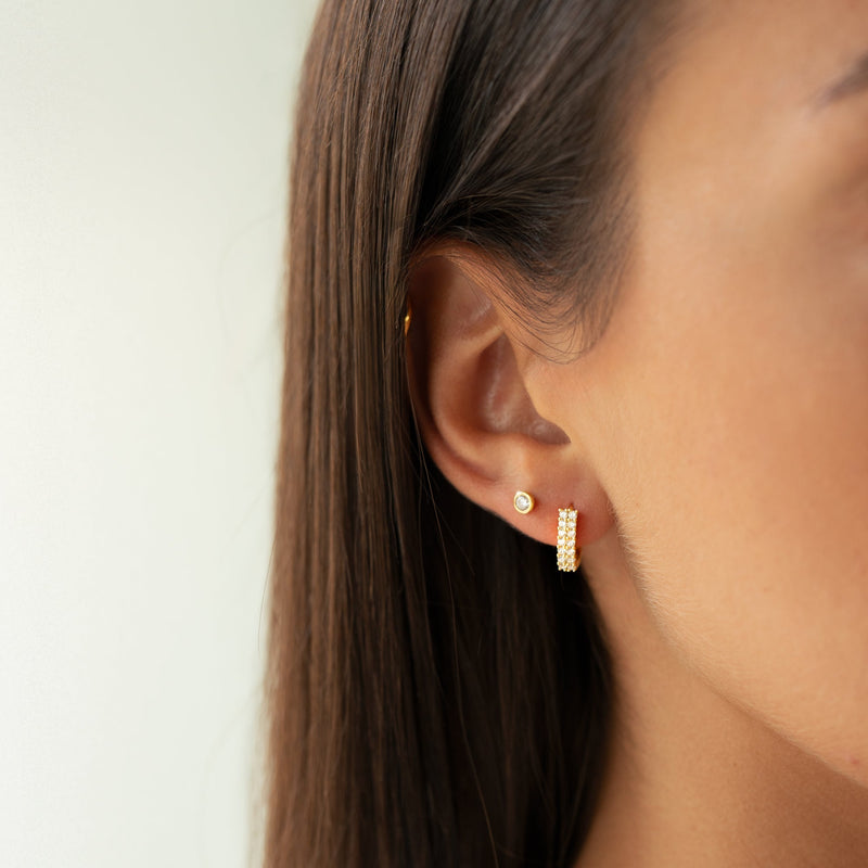 Amira Compact Circle Earrings-Gold-White-State of Style