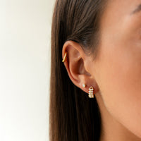 Amira Compact Circle Earrings-Gold-White-State of Style