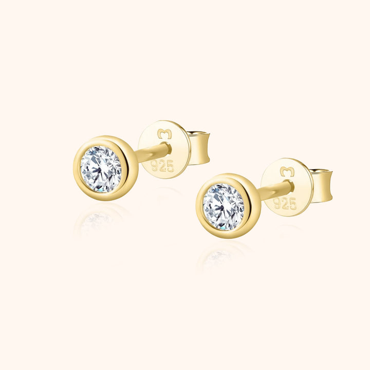 Amira Compact Circle Earrings-Gold-White-State of Style