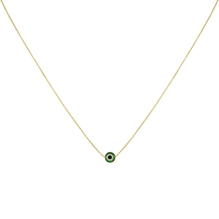 Amira Glossy Nazar Necklace-Green-Gold-State of Style