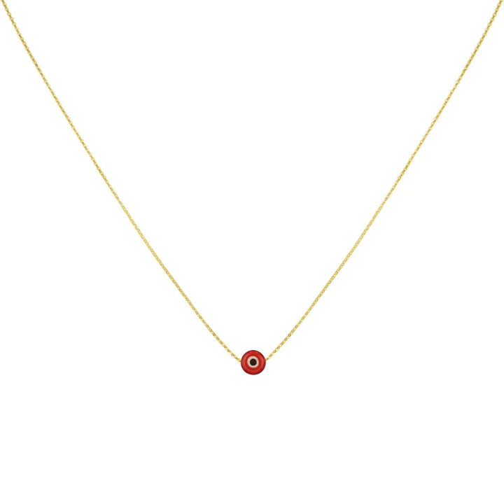 Amira Glossy Nazar Necklace-Red-Gold-State of Style