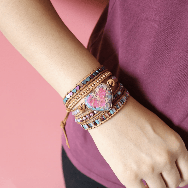 Amora Love Protection Wrap Bracelet - Jasper-State of Style