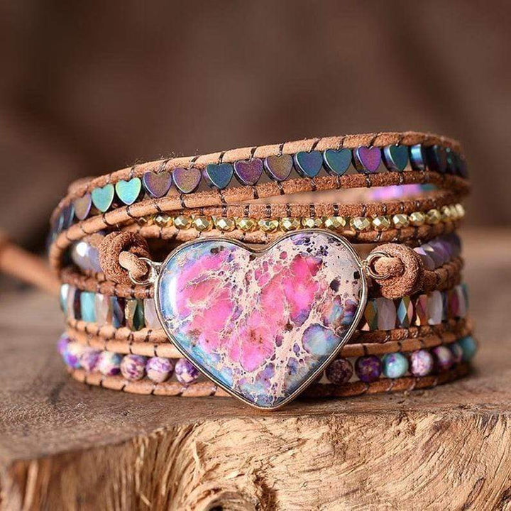 Amora Love Protection Wrap Bracelet - Jasper-State of Style