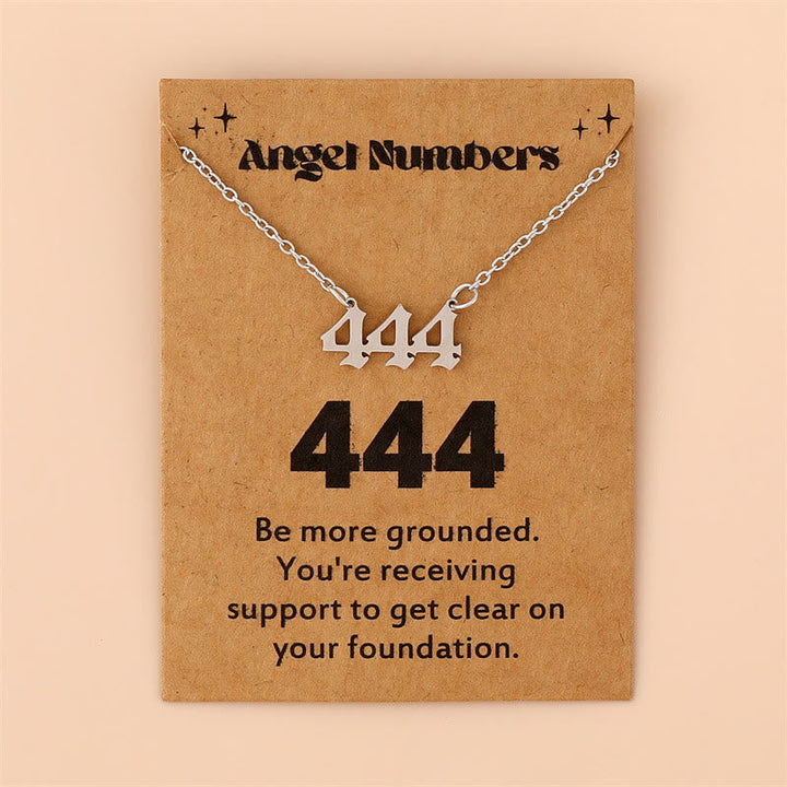 Angel Numbers Stainless Steel Necklace - Celestia-444-Silver-State of Style