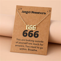 Angel Numbers Stainless Steel Necklace - Celestia-666-Gold-State of Style