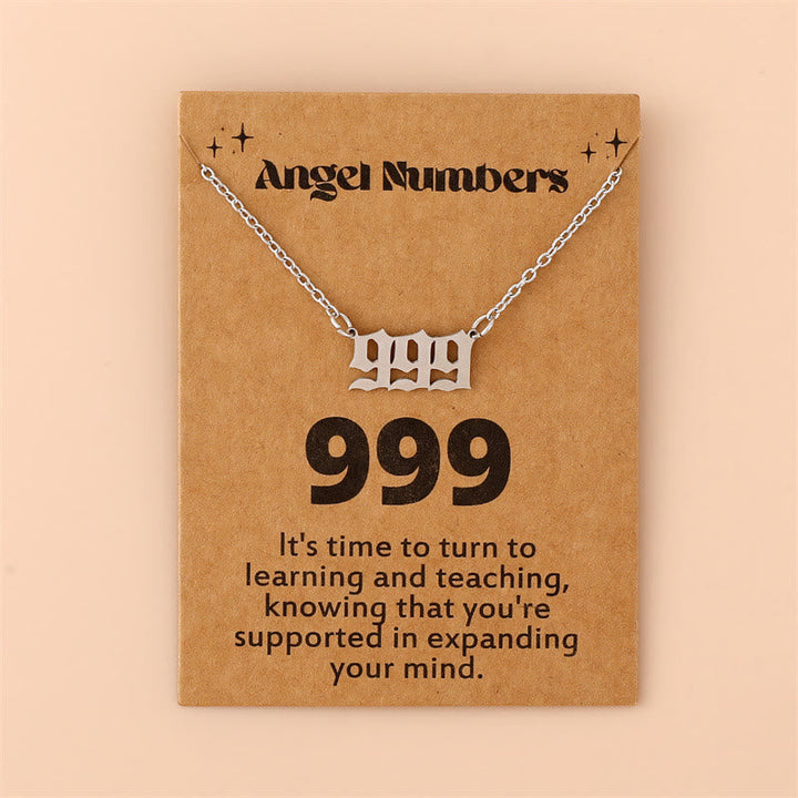 Angel Numbers Stainless Steel Necklace - Celestia-999-Silver-State of Style
