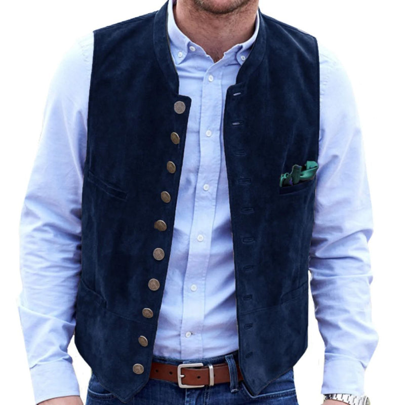 Angelo Traditional Vest – Steampunk-Inspired Velvet Waistcoat-Brown-S-State of Style