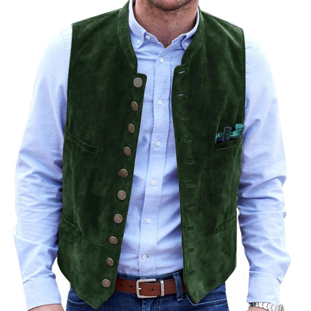 Angelo Traditional Vest – Steampunk-Inspired Velvet Waistcoat-Brown-S-State of Style