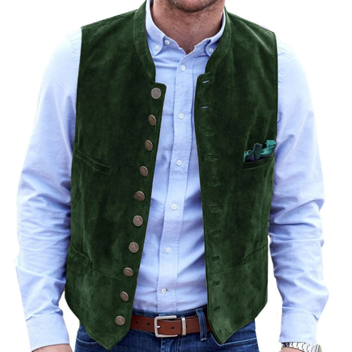 Angelo Traditional Vest – Steampunk-Inspired Velvet Waistcoat-Brown-S-State of Style
