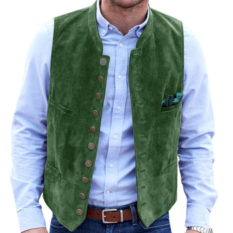 Angelo Traditional Vest – Steampunk-Inspired Velvet Waistcoat-Light Green-S-State of Style