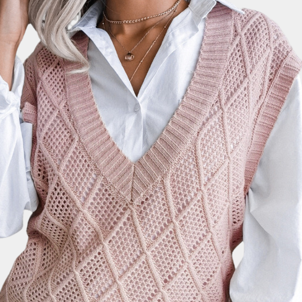 Angeza - Trendy Knitted Sweater for Women-Pink-XS-State of Style
