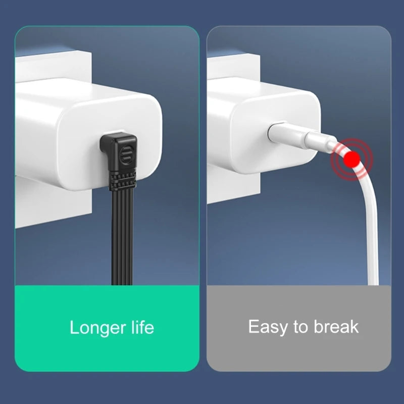 Angled Type-C to Type-C Adapter Cable – Power & Data Extension (Buy 1, Take 1 FREE)-5cm-LR male to female-State of Style