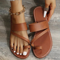 Anna - Orthopedische Cognac Cross-Strap Sandalen-Zwart-36-State of Style