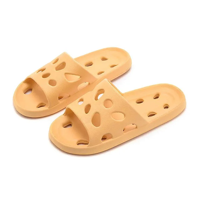 Anna - Orthopedische Crèmekleurige Slippers-Gele gatenschuiven-36-37(past op 35-36)-State of Style