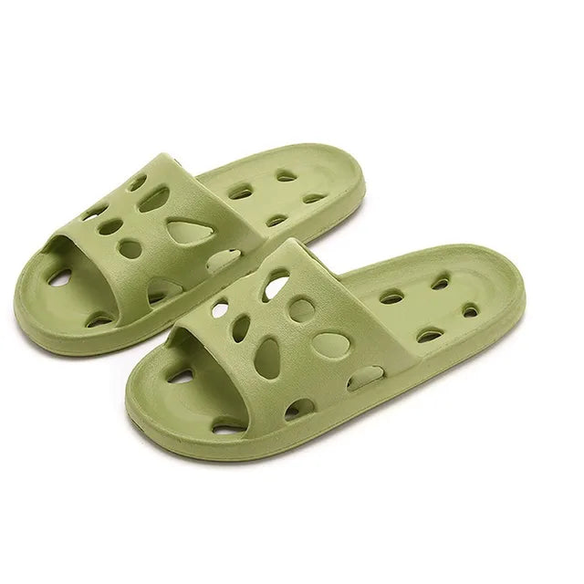 Anna - Orthopedische Crèmekleurige Slippers-Groen gat glijbanen-36-37(past op 35-36)-State of Style